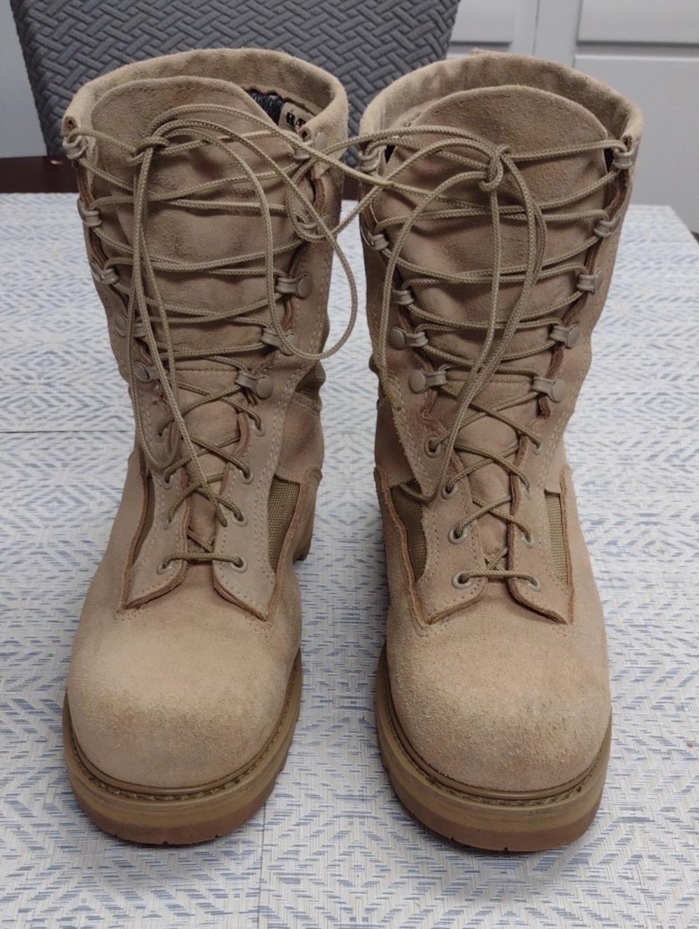 Bates Men's  Tan U.S. Army Military Tactical Suede Combat Boots Gore-tex